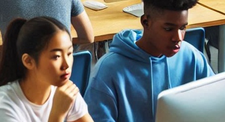 Studenti in un laboratorio di informatica